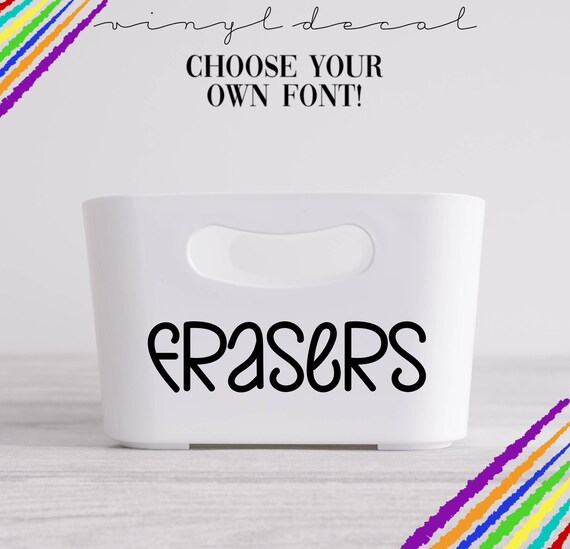 Erasers Vinyl Decal Classroom Labels Classroom Decals Etsy