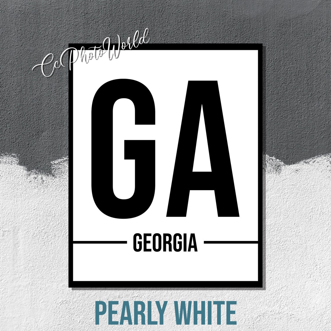 State Abbreviation Art Print Wall Art US Etsy