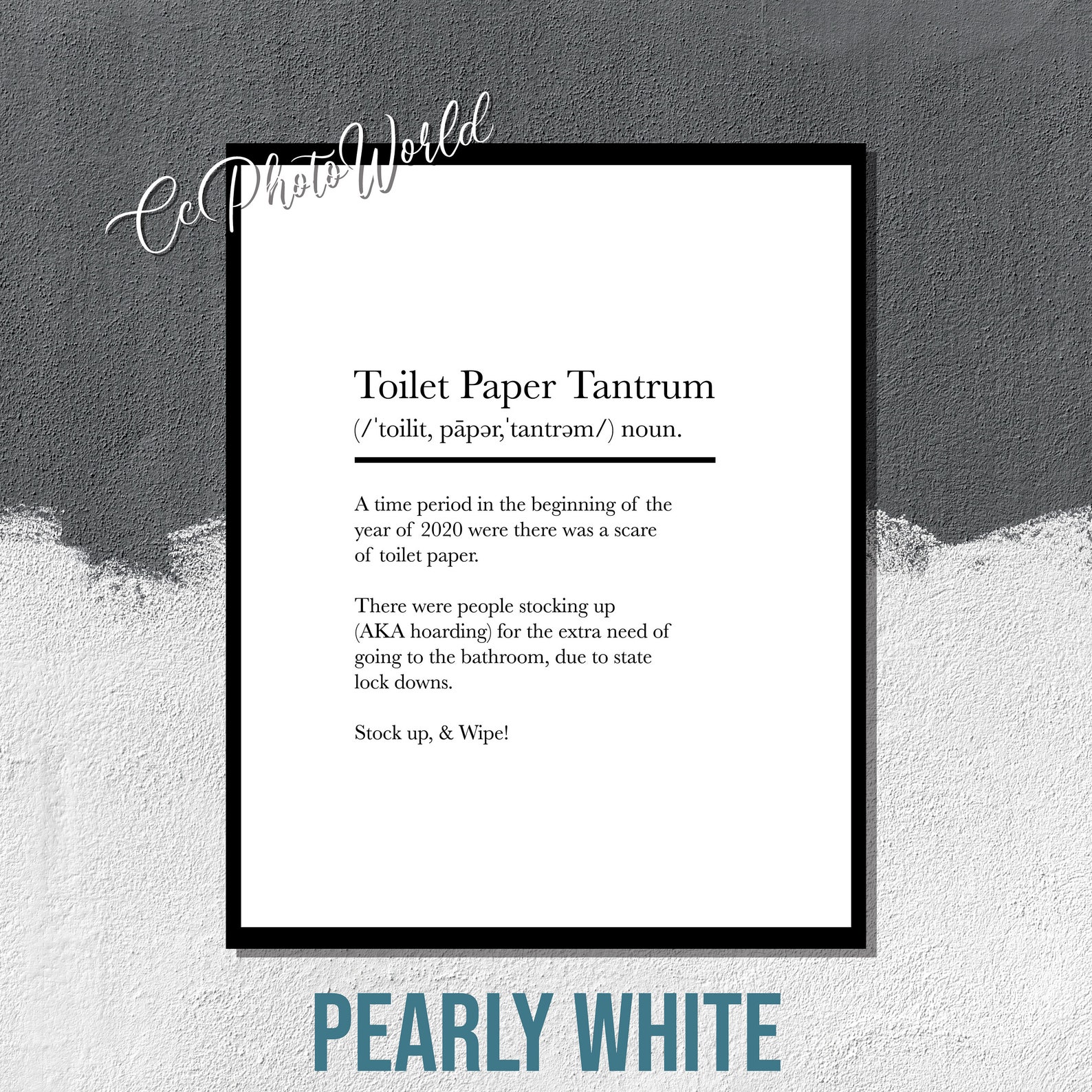 Toilet Paper Tantrum Definition Art Print Definition Art Etsy