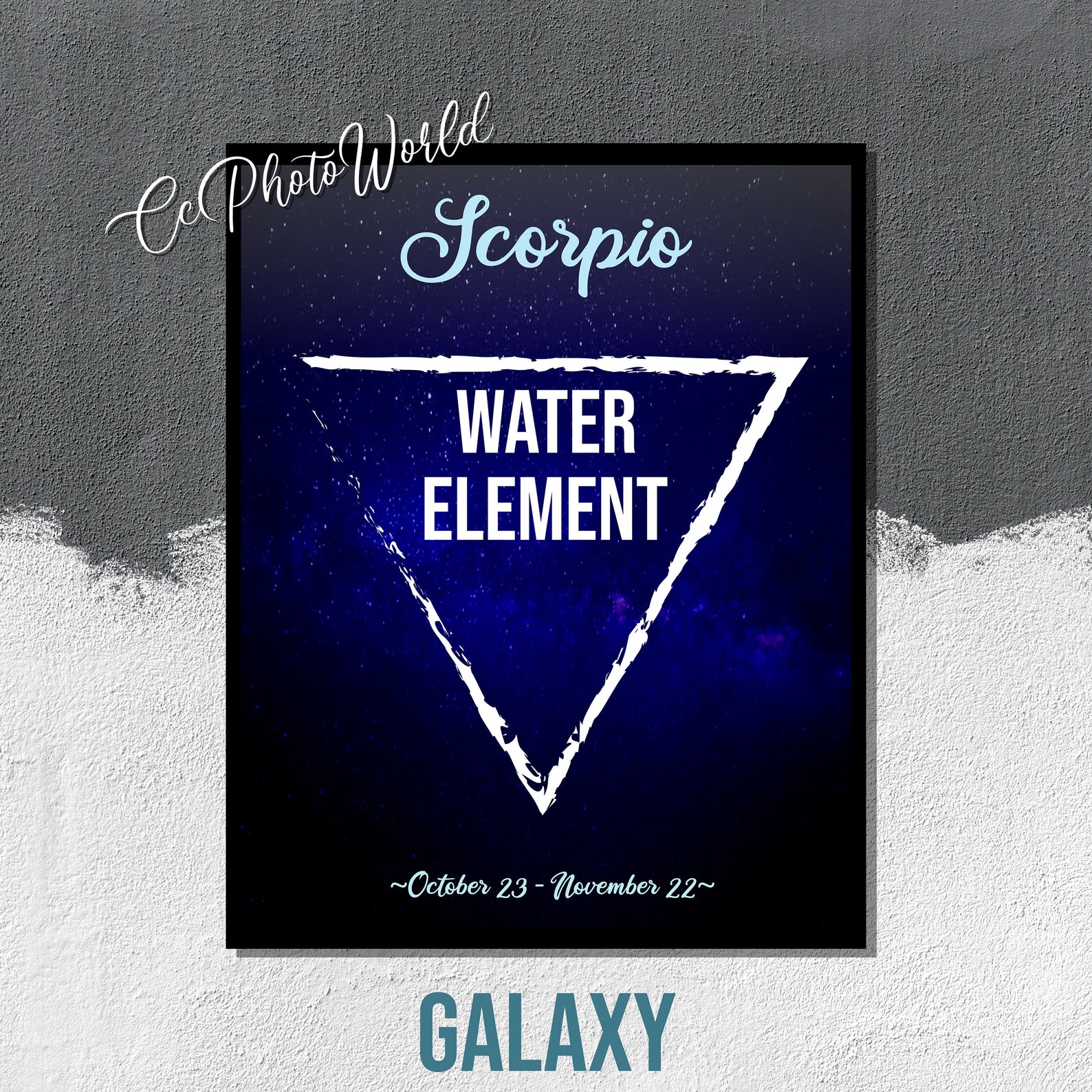 Scorpio Element Print Horoscope Wall Art Zodiac Poster Etsy