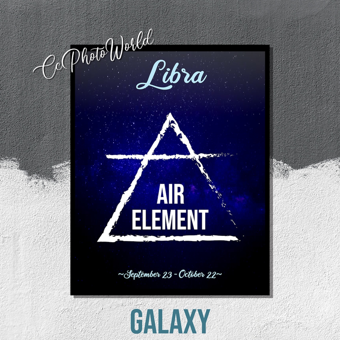 Libra element print horoscope wall art zodiac poster etsy