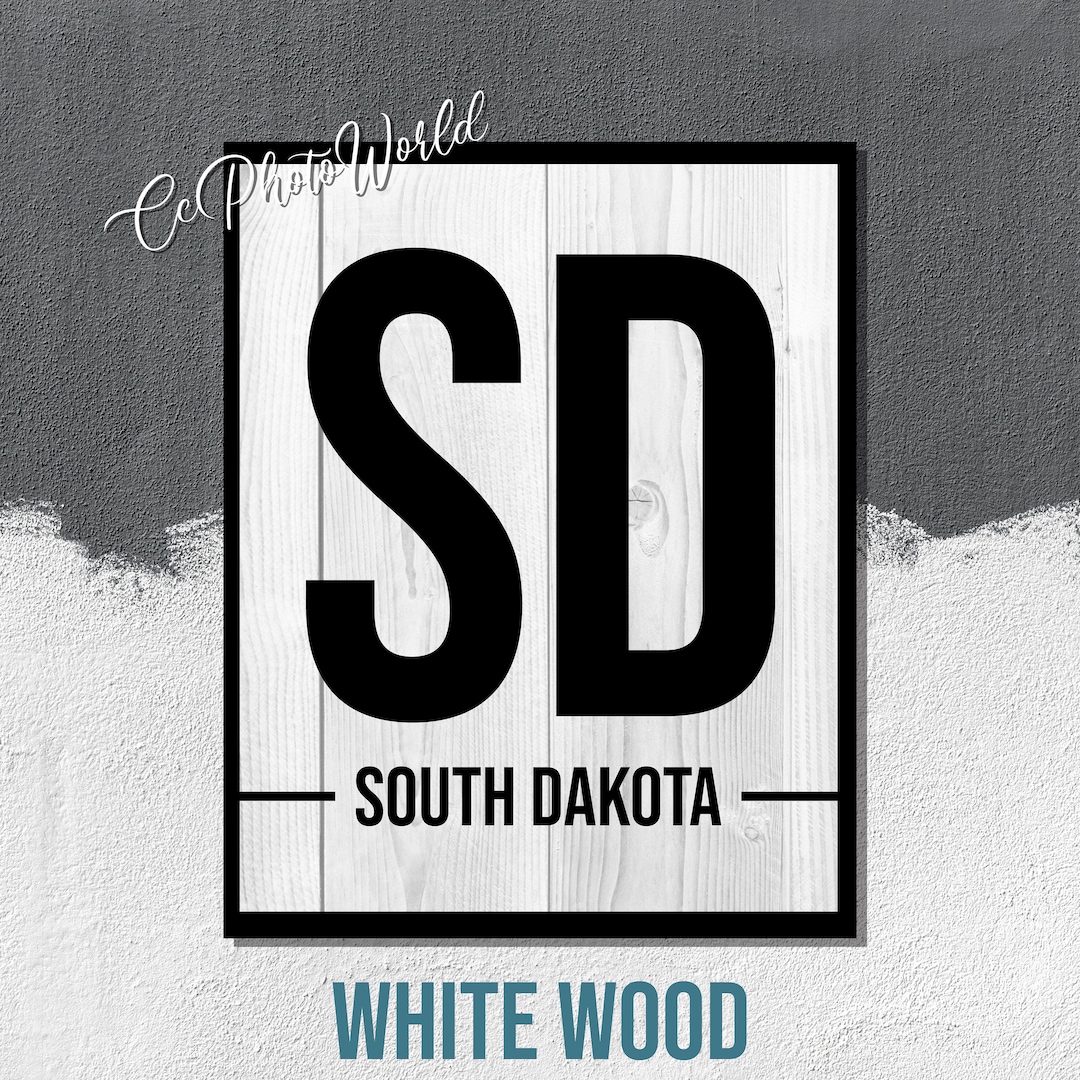 South Dakota State Abbreviation Art Print South Dakota Wall Etsy