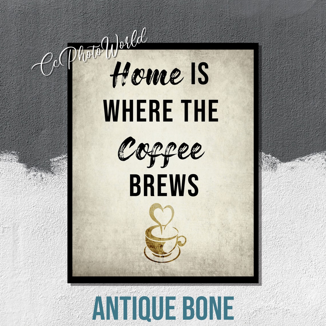 Cafe Quote Print Home Is Where The Coffee Brews Coffee Etsy