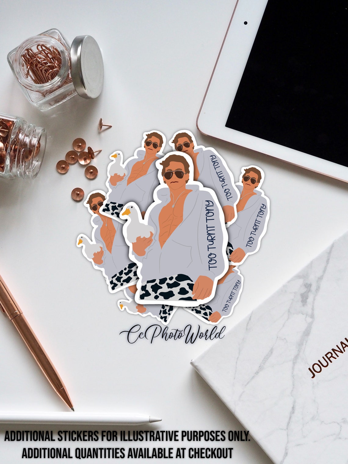 Too Turnt Tony & His Duck Sticker TikTok Gift Waterproof | Etsy