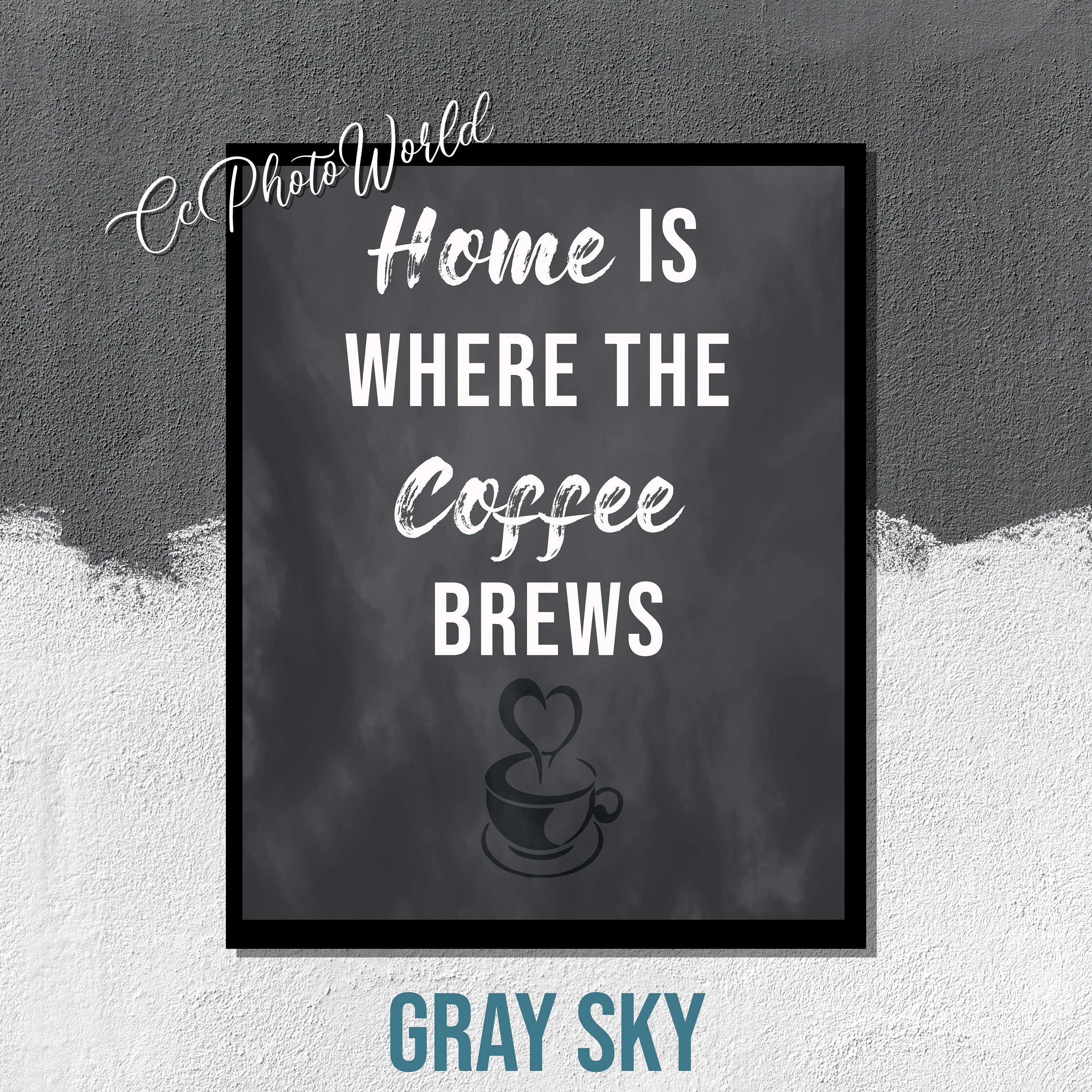 Cafe Quote Print Home Is Where The Coffee Brews Coffee Etsy