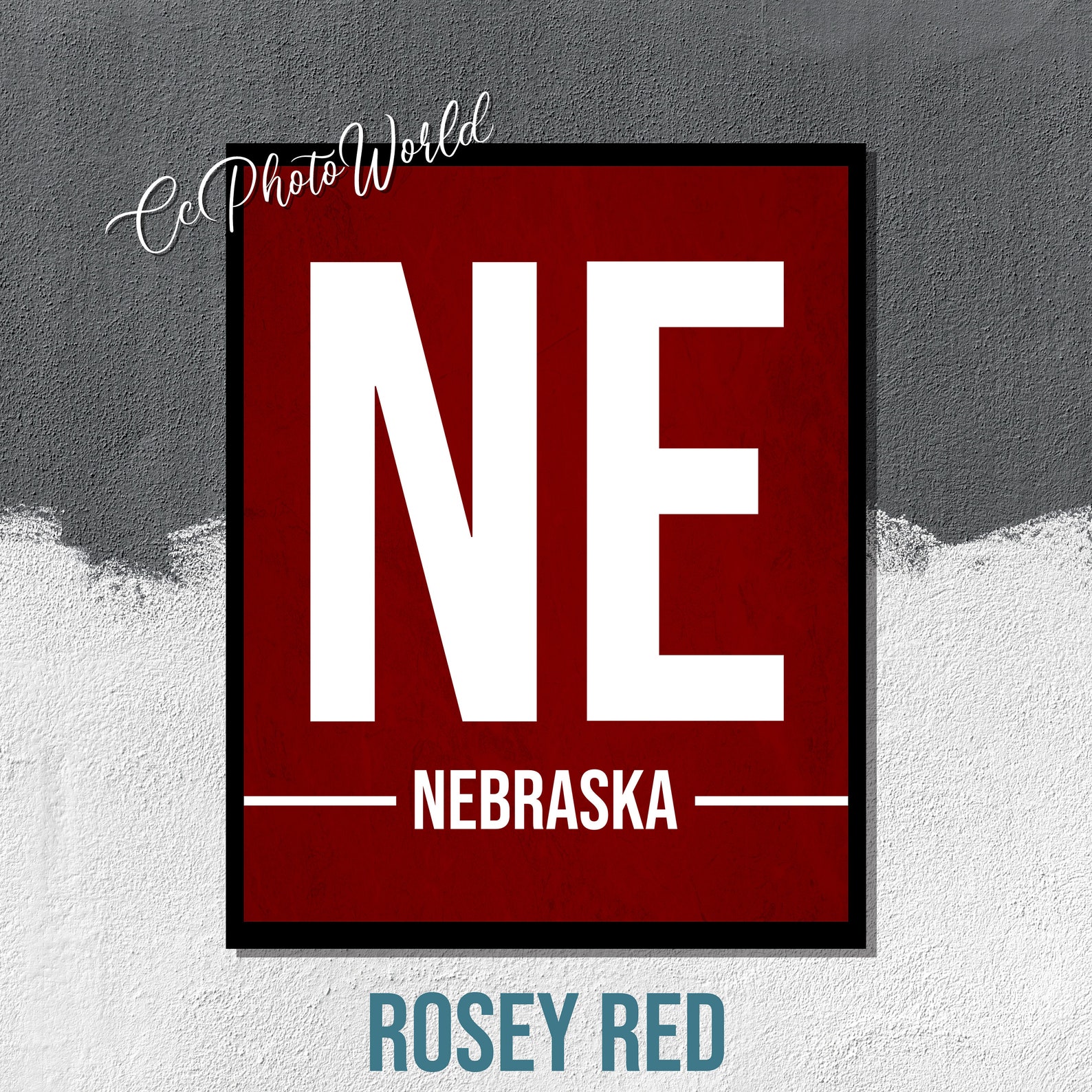 Nebraska State Abbreviation Art Print Nebraska Wall Art US Etsy