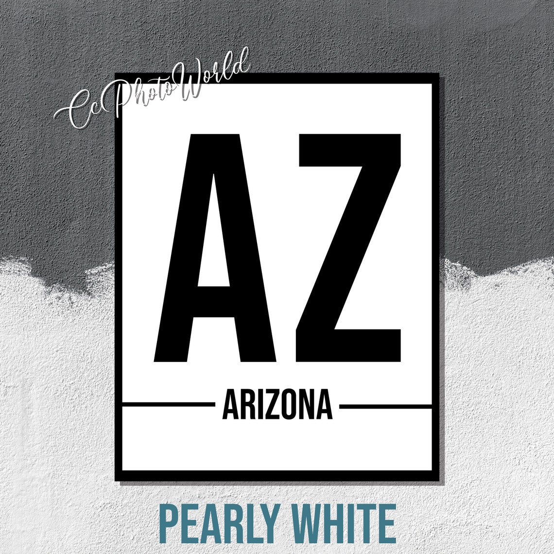 Arizona State Abbreviation Art Print Arizona Wall Decor US Etsy