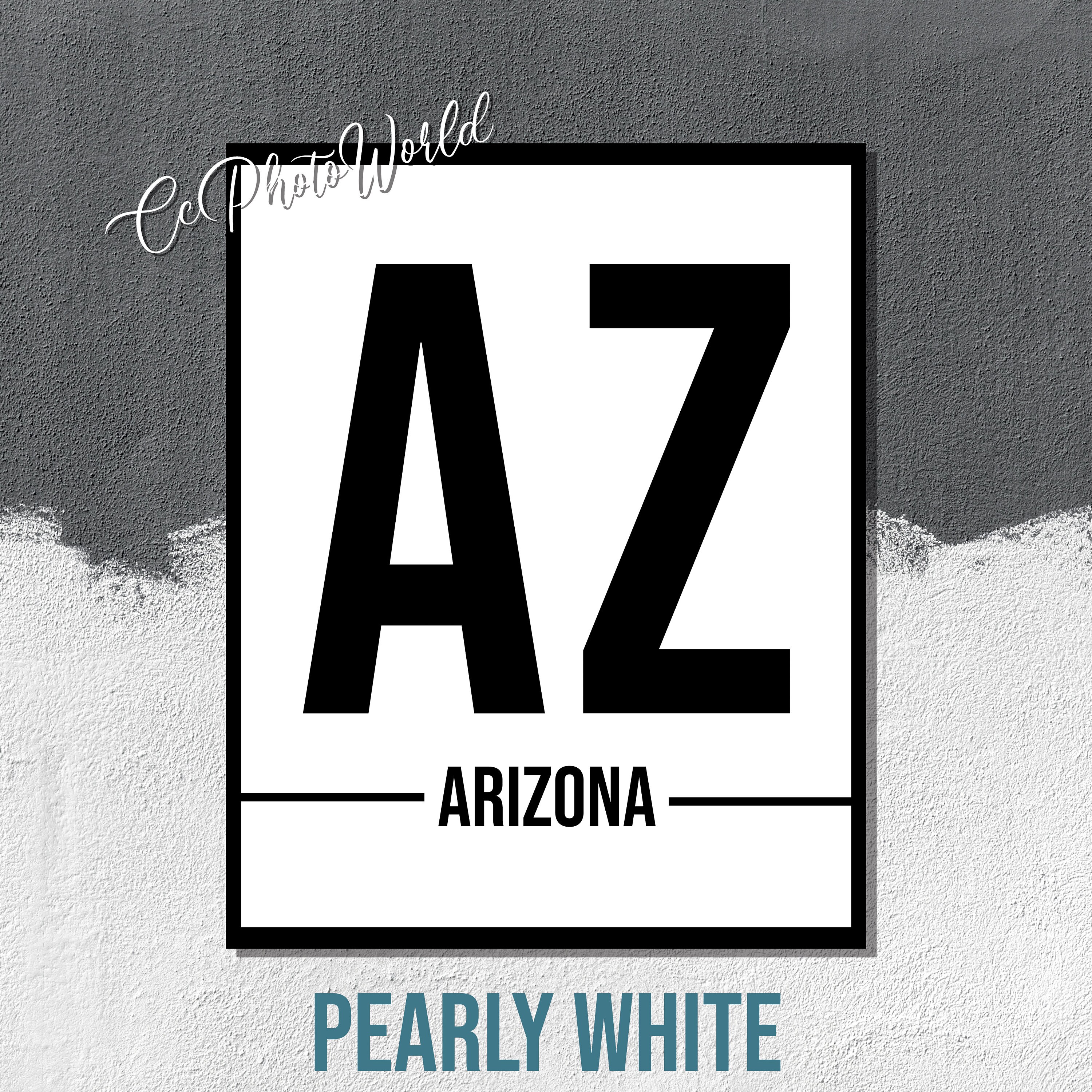 Arizona State Abbreviation Art Print Arizona Wall Decor US Etsy