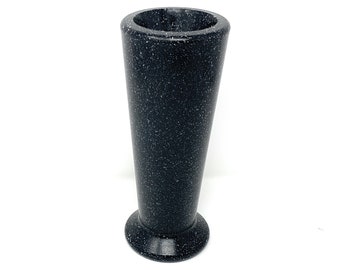 Optimum Memorial Cemetery Flower Vase (Simulated Blacker Granite), Plastic Slim Vase