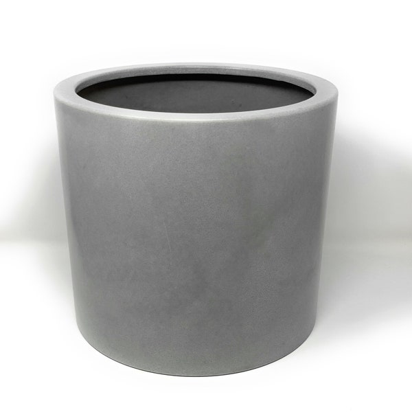 Modern Minimalist Faux Concrete Planter with Drainage, Outdoor-Indoor Planter Pot, Faux Concrete, Plastic Planter (8, 10 and 12 inch sizes)