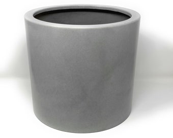 Maceta minimalista moderna de hormigón sintético con drenaje, para exterior e interior, de plástico (8, 10 y 12 pulgadas)