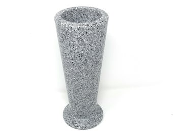 Optimum Memorial Cemetery Flower Vase (Simulated Light Grey Granite), Plastic Slim Vase