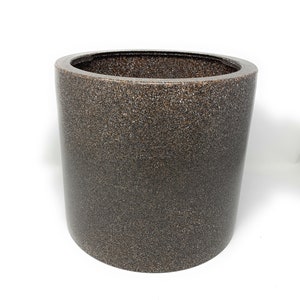 Grote plantenbak voor binnen/buiten, grote plantenbak met afvoer, betonnen plantenbak, molensteengraniet, kunststof (formaten 8, 10 en 12 inch)