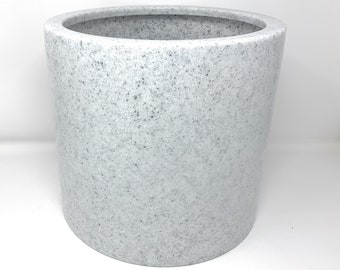 Maceta grande para interior y exterior, con drenaje, de granito blanco, de plástico (8, 10 y 12 pulgadas)