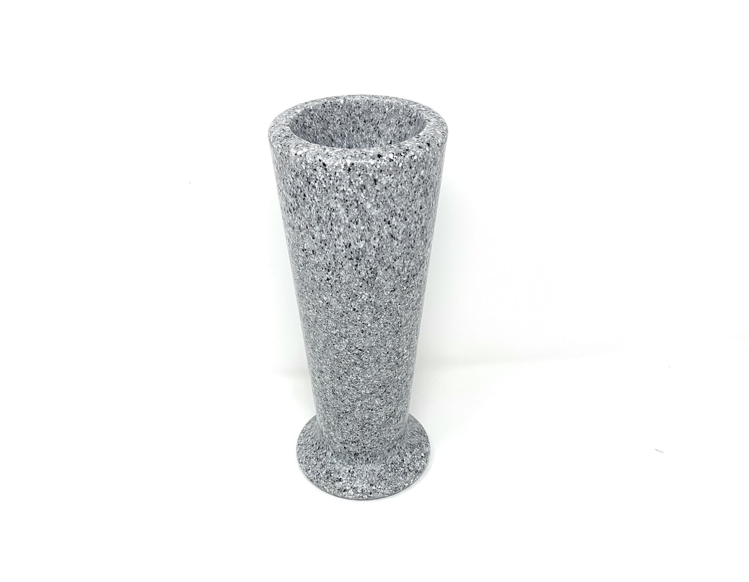 Optimum Memorial Cemetery Flower Vase simulated Light Grey Granite