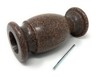 Optimum Memorial Cemetery Flower Vase, Simulated Millstone Granite, Plastic