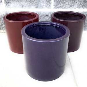 Grote binnen/buiten plantenbak, plantenbak met drainage, pruim, kastanjebruin, moerbei paarse plantenbak, kunststof (8, 10 en 12 inch maten)