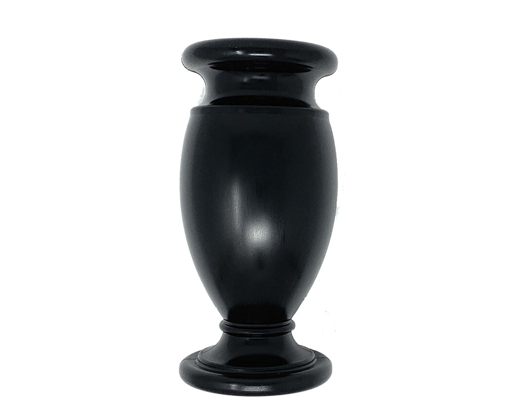 Optimum Memorial Cemetery Flower Vase Simulated Black Stone Etsy