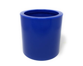 Blue Plastic Planter Pot, Indoor Outdoor, With Drainage