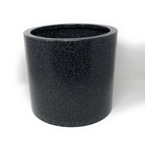 Large Indoor/Outdoor Planter, Planter Pot With Drainage, Black Granite, Blacker Granite, Plastic (8, 10, and 12 inch sizes)