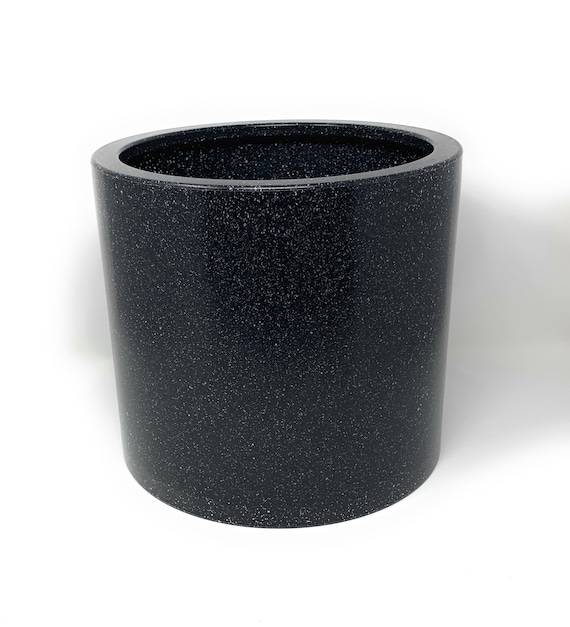 Black Granite Style Planter Pot, Indoor Outdoor, With Drainage - Etsy