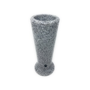 Optimum Memorial Cemetery Flower Vase (Simulated Light Grey Granite), Plastic Slim Vase with Drainage Hole