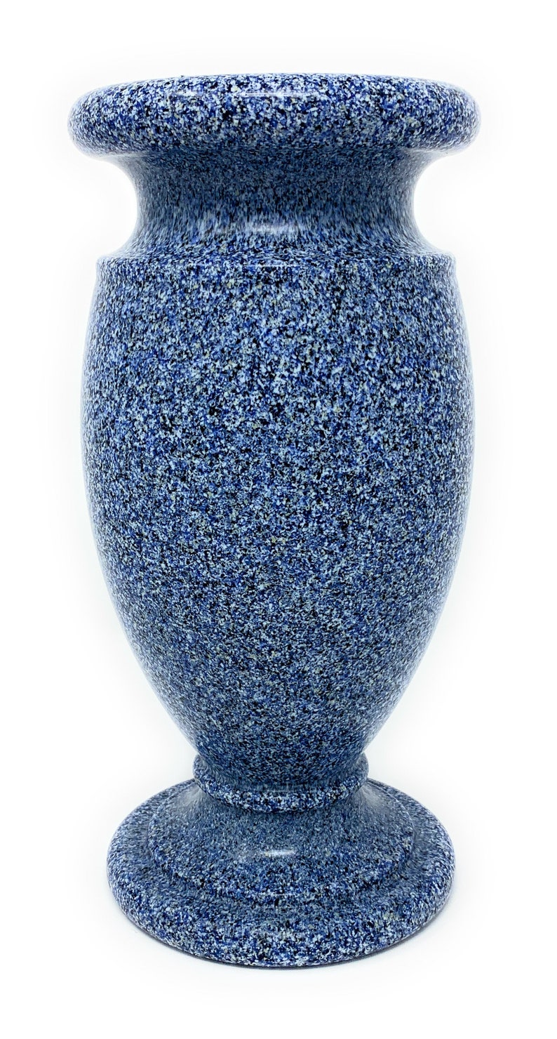 Optimum Memorial Cemetery Flower Vase Simulated Blue Granite Etsy
