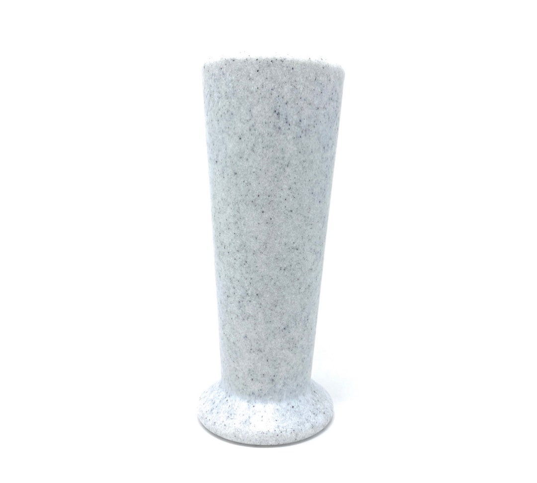 Optimum Memorial Cemetery Flower Vase simulated White Granite, Plastic
