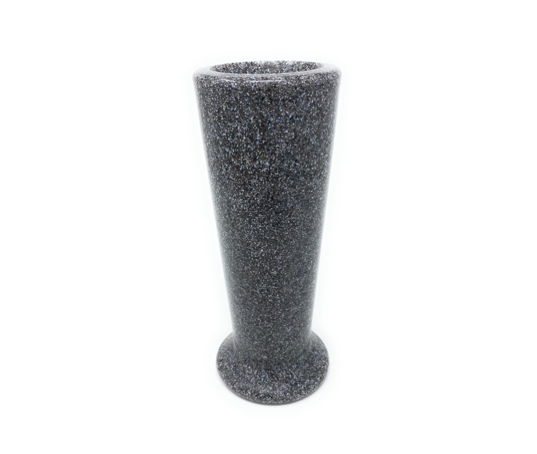 Optimum Memorial Cemetery Flower Vase simulated Black Granite, Plastic