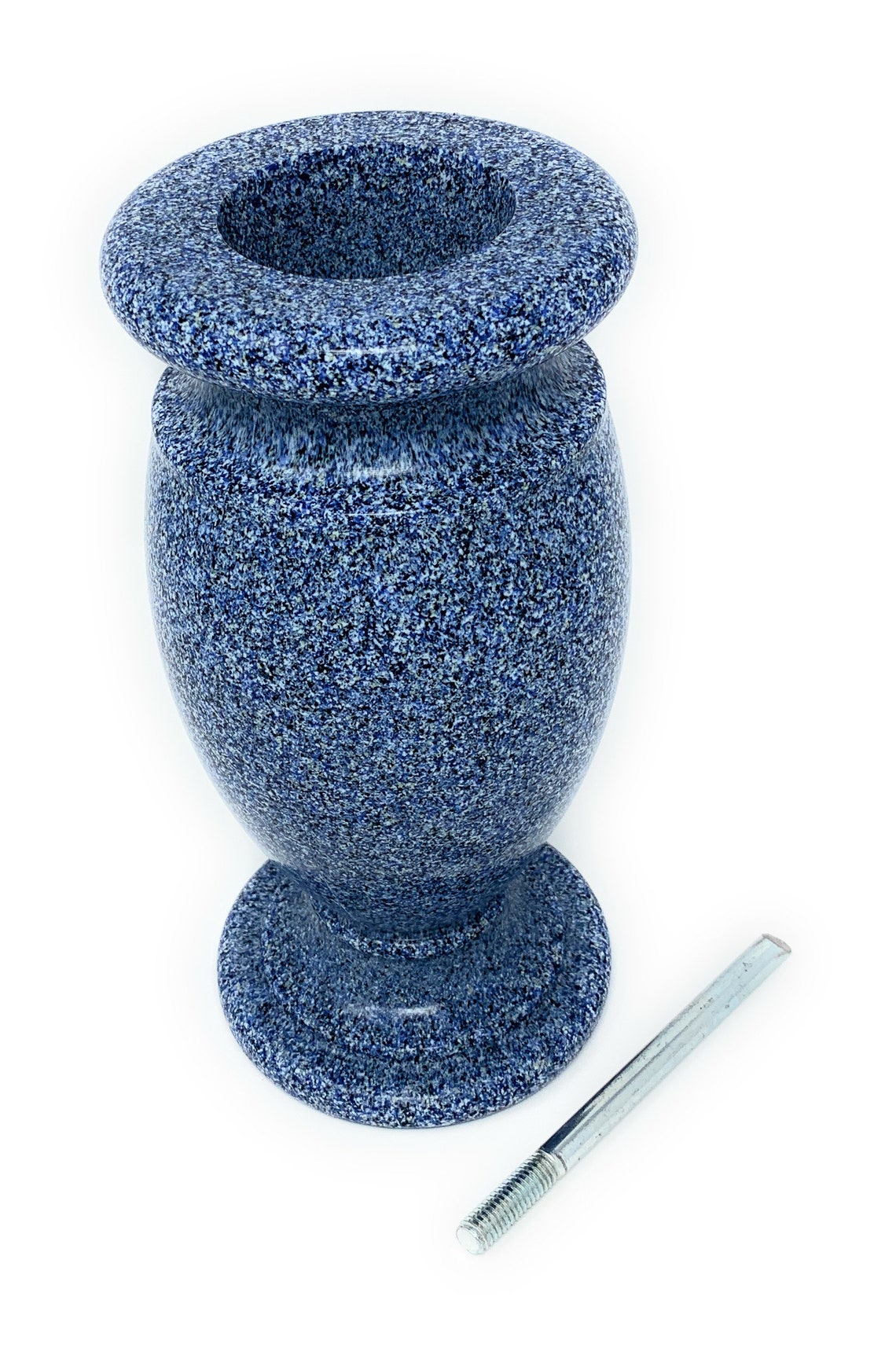 Optimum Memorial Cemetery Flower Vase Simulated Blue Granite Etsy