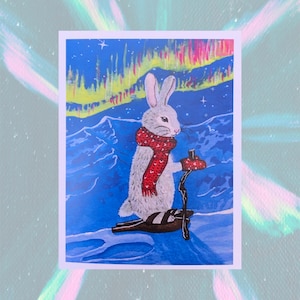 Alaskan Wildlife Card | Wild Snowshoe Hare Art | Wildlife Pun Card | A2 Greeting Card | Blank Inside | Letter Writing
