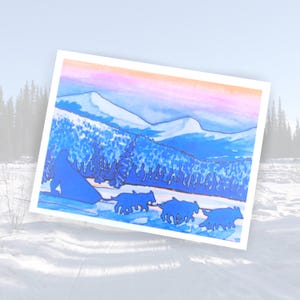 Alaska Landschaft Karte | Pilz auf! Kunst | A2 Grußkarte | Innen leer | Buchstaben Schreiben