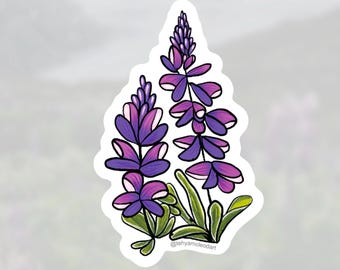 Vinyl Sticker - Alaskan Lupine in Bloom - Wildflower Sticker