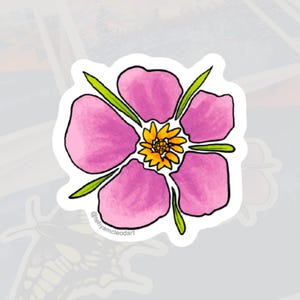 Vinyl Sticker - Wild Alaskan Rose - Weatherproof Pink Floral Wildflower Nature Inspired Sticker - Decal for Laptops & Water Bottles