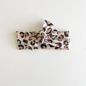 Leopard Tie On Headwrap Baby Bow