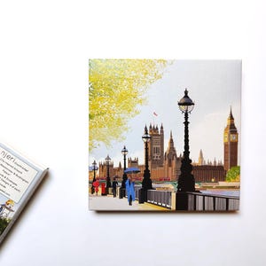 Porte-cartes pour notes du palais de Westminster et du palais de Buckingham | Lot de huit cartes pour correspondance | Je pense à vous | Art londonien | Cadeau boîte aux lettres