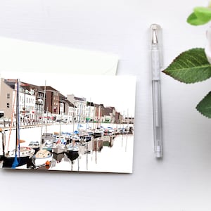 North Quay, Douglas Isle of Man Set di biglietti d'auguri / Biglietti vuoti fatti a mano / Disegnati a mano / Scena di città / Unici / Arte del Regno Unito / Regalo per cassetta delle lettere
