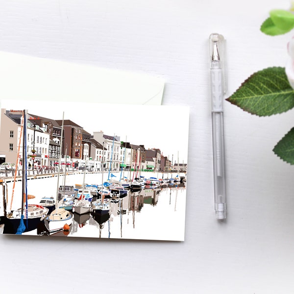North Quay, Douglas Isle of Man Greeting Card Box Set | Handmade Blank Cards | Hand Drawn | City Scene | Unique | UK Art | Letterbox Gift