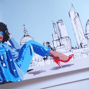 Hello London Greeting Card Box / Biglietti fatti a mano / Biglietto vuoto / Scena di città / Pensando a te / Skyline di Londra / Illustrazione / Regalo per cassetta delle lettere