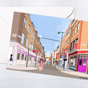 Boîte pour cartes de vœux Brick Lane | Cartes faites main | Cartes vierges | Scène de ville | Art de Brighton | Uniques | Illustration | Cadeau boîte aux lettres