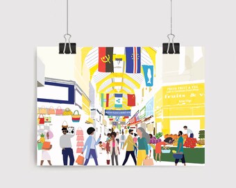 Brixton Village Art Print | Personalized Gift | Christmas Gift | Wall Art | Gift for Him & Her | London Art | Birthday Gift | Letterbox Gift