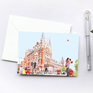 Amor no conjunto de caixas de cartão do Dia dos Namorados de St Pancras | Casais | Várias opções de cores de pele | Para ele e ela | Engajamento | Casamento | Caixa de correio
