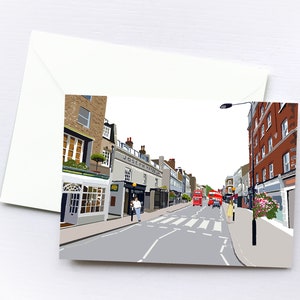 Comisión - Tarjeta de felicitación y caja de Kensington Church Street / Diseño personalizado / Tarjeta de pareja / Regalo para buzón