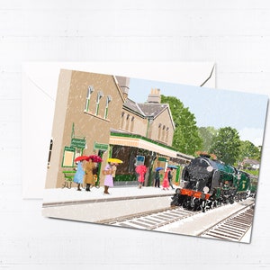 Alresford Station Grußkarte und Box-Set | Handgemachte Karten | Rohling | Ich denke an Dich | UK City Kunst | Alresford | Unikat | Letterbox Geschenk