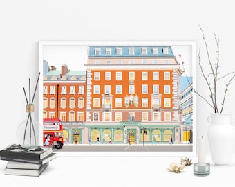 Fortnum & Mason Art Print / Regalo personalizado / Arte de pared / Regalo para él y ella / Decoración del hogar / Arte de Londres / Regalo de cumpleaños / Regalo de buzón