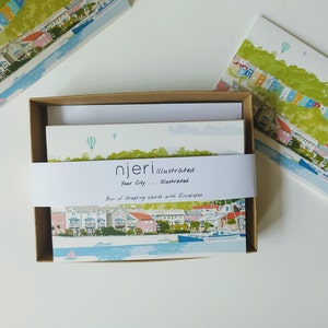 Conjunto de cajas de tarjetas de felicitación variadas de la ciudad de Londres / Paquete de tarjetas / Regalo único / Arte hecho a mano / Escena de la ciudad / Ciudad de Londres y arte del Reino Unido / Regalo de buzón