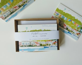 London City Assorted Greeting Card Box Set | Card Pack | Unique Gift | Handmade Art | City Scene | London City & UK Art | Letterbox Gift