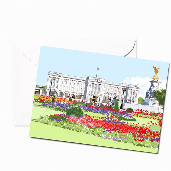 Buckingham Palace Greeting Card & Box Sets | Handmade Blank Cards | Hand Drawn | City Scene | London Art | Unique | Illustration | Landmark