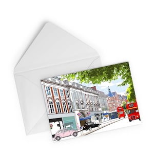 High Street Kensington Greeting Card & Box Sets | Handmade Blank Cards | Hand Drawn Cards | City Scene | Unique | London | Letterbox Gift