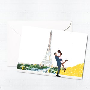 Amor en París Conjunto de cajas de tarjetas del Día de San Valentín / Parejas / Múltiples opciones de color de piel / Para él y ella / Compromiso / Boda / Regalo de buzón
